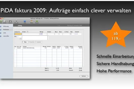 Bild: Einfache, bedienerfreundliche Fakturalösung für Mac-Anwender