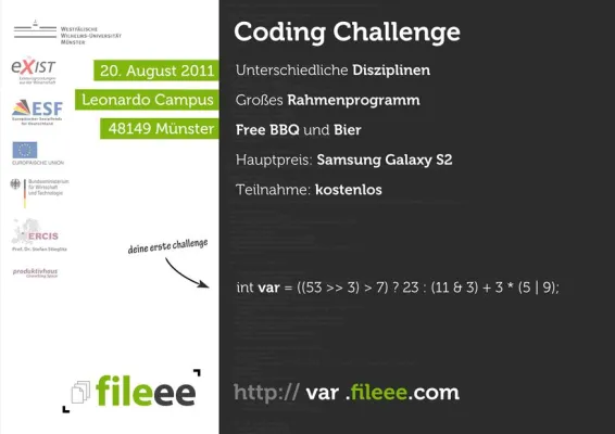 Coding Challenge in Münster - EXIST gefördertes Start-Up veranstaltet Programmierwettbewerb Bild: Coding Challenge in Münster - EXIST gefördertes Start-Up veranstaltet Programmierwettbewerb