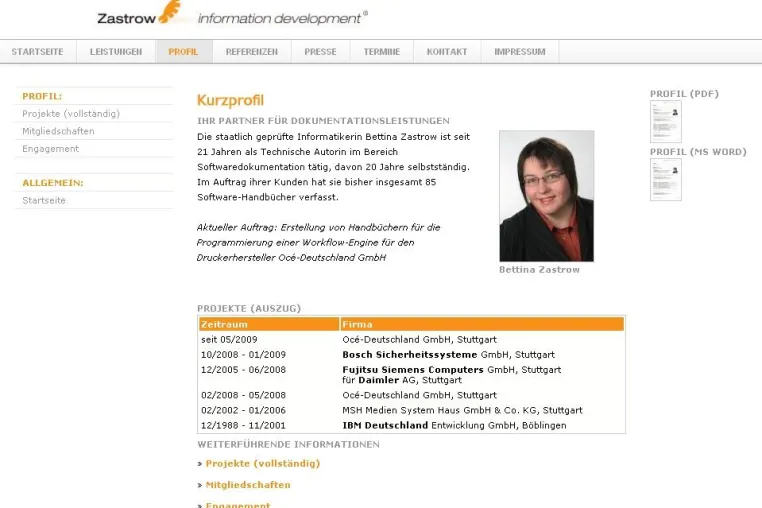 Bild: Technische Autorin Bettina Zastrow stellt ihr neues Preismodell vor