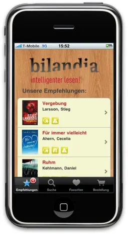 Bild: Online-Buchhandlung bilandia.de bietet jetzt eine eigene iPhone App