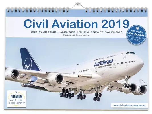 Bild: Flugzeugkalender Civil Aviation 2019 nimmt Luftfahrtfans in den Bann