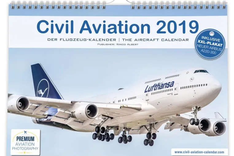 Bild: Flugzeugkalender Civil Aviation 2019 nimmt Luftfahrtfans in den Bann
