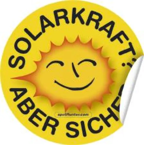 Bild: Gratis Solarkraft-Aufkleber zur aktuellen Atomdiskussion