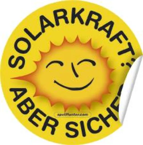 Bild: Gratis Solarkraft-Aufkleber zur aktuellen Atomdiskussion