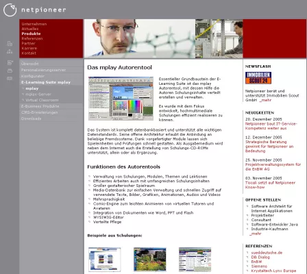Netpioneer mit E-Learning Suite mplay Version 2.0 auf der Learntec 2006 Bild: Netpioneer mit E-Learning Suite mplay Version 2.0 auf der Learntec 2006
