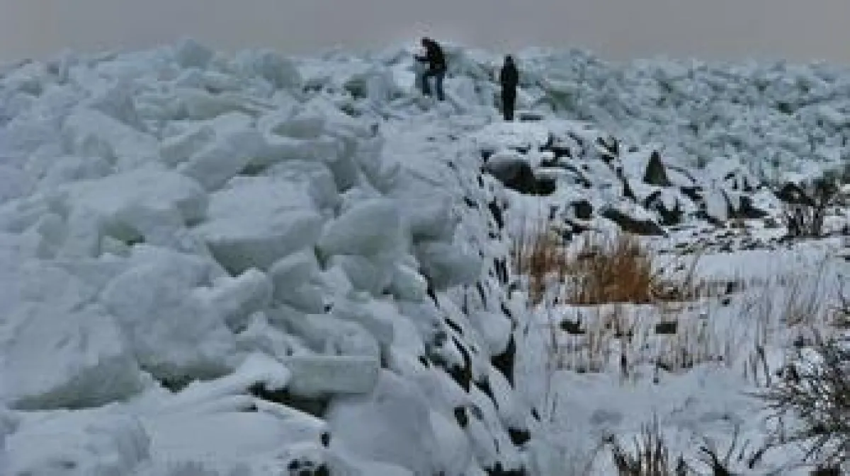 Eismassen bei Tiessow auf Rügen, aufgenommen am 13.02.2012 (Bild: Gregor Neubarth)
