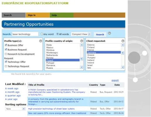 Bild: Enterprise Europe Network - Finden Sie Ihren Kooperationspartner in unserer Datenbank