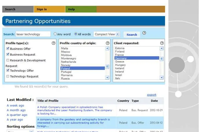 Bild: Enterprise Europe Network - Finden Sie Ihren Kooperationspartner in unserer Datenbank