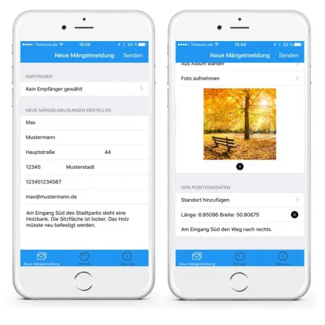 App-Update der kostenlosen Mängelmelder-App "tellme Mängel" Bild: App-Update der kostenlosen Mängelmelder-App "tellme Mängel"