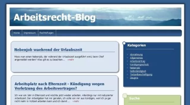 Blog für Arbeitsrecht und Arbeitsverträge geht live Bild: Blog für Arbeitsrecht und Arbeitsverträge geht live