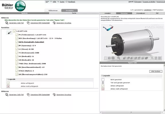 Bild: Bühler Motor bietet ausgewählte 3D-CAD Produktdaten auf dem Downloadportal PARTcommunity an