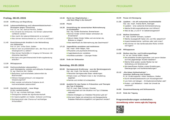 UGB-Tagung „Ernährung aktuell“ Bild: UGB-Tagung „Ernährung aktuell“