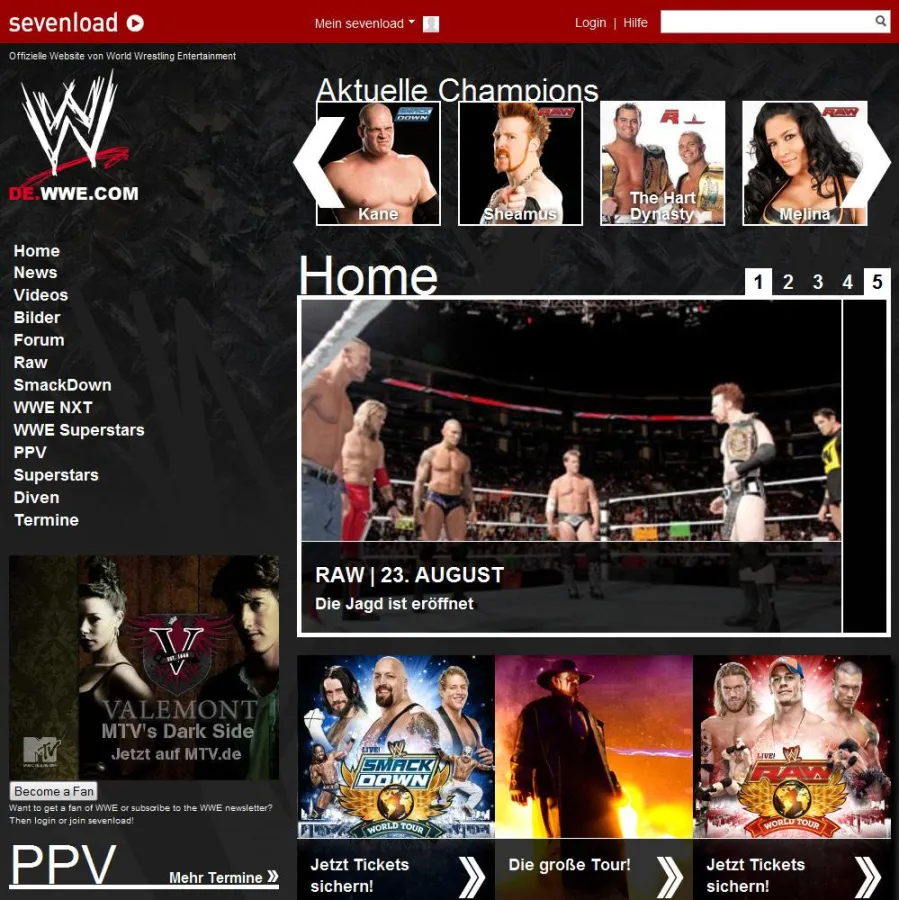 Die neue WWE-Plattform bei sevenload