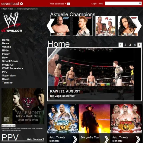 sevenload und World Wrestling Entertainment launchen neue Webseite Bild: sevenload und World Wrestling Entertainment launchen neue Webseite