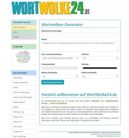 Bild: WortWolke24.de – kostenlos Wortwolken erstellen