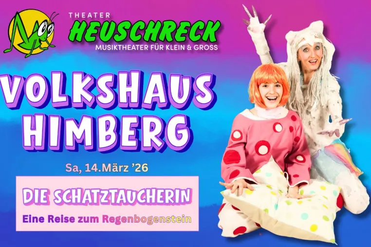 NÖ/Volkshaus Himberg, 14.3.26: Familienmusical "Die Schatztaucherin" von Theater HEUSCHRECK Bild: NÖ/Volkshaus Himberg, 14.3.26: Familienmusical "Die Schatztaucherin" von Theater HEUSCHRECK