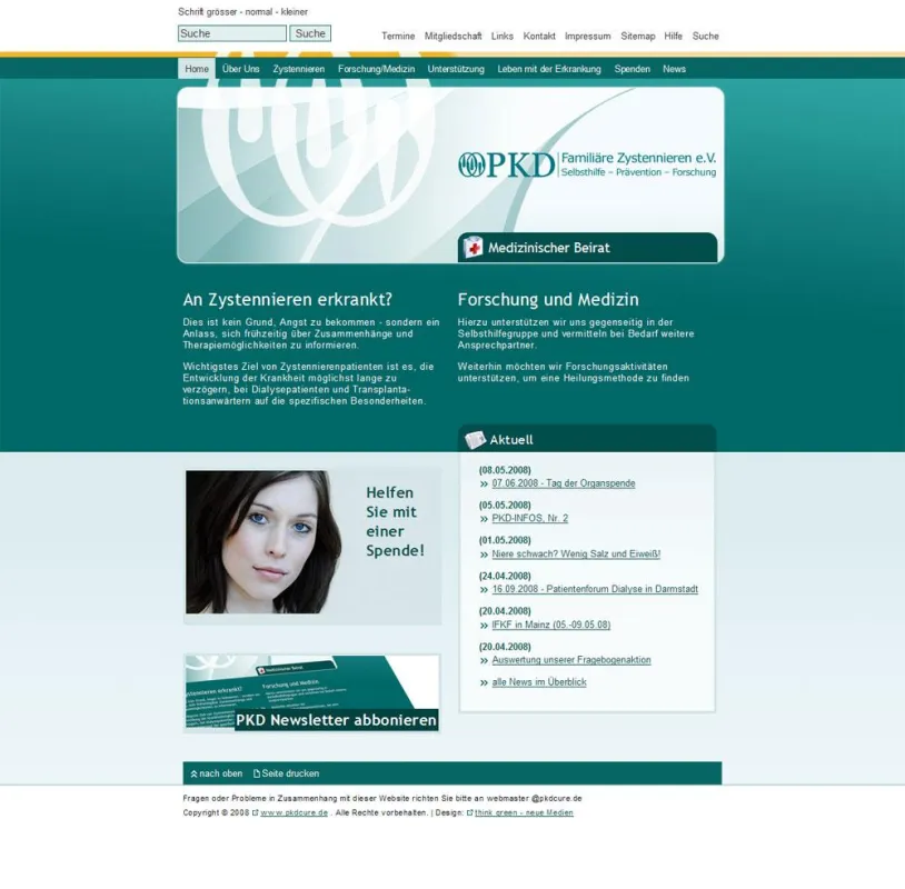 Neuer Internetauftritt der PKD Zystennieren e.V.