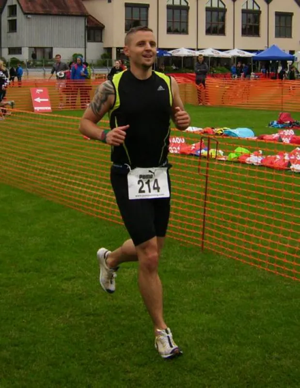 Michael Paulus beim Zieleinlauf während des 