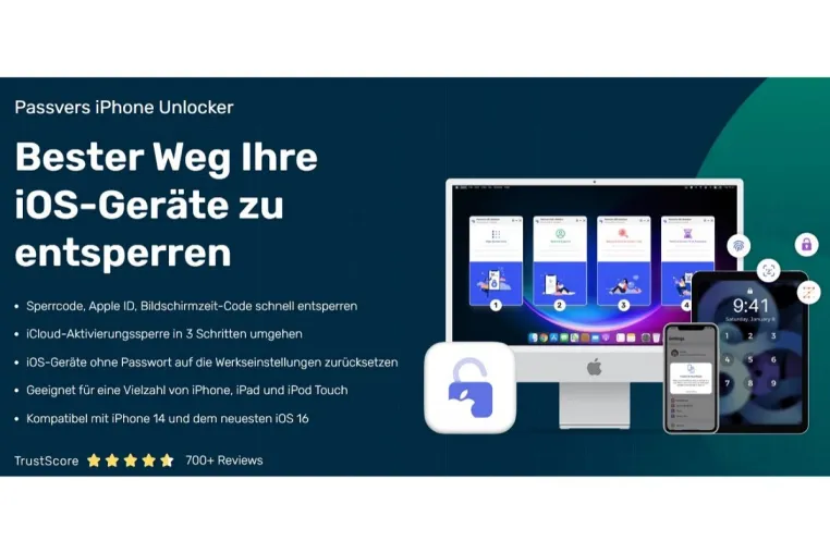 Passvers iPhone Unlocker - professioneller Helfer für Ihr deaktivierten iOS-Geräte Bild: Passvers iPhone Unlocker - professioneller Helfer für Ihr deaktivierten iOS-Geräte