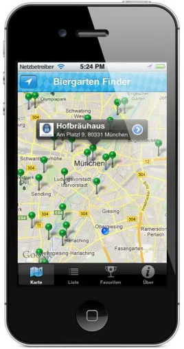 Biergarten Finder München für iPhone und iPod touch Bild: Biergarten Finder München für iPhone und iPod touch