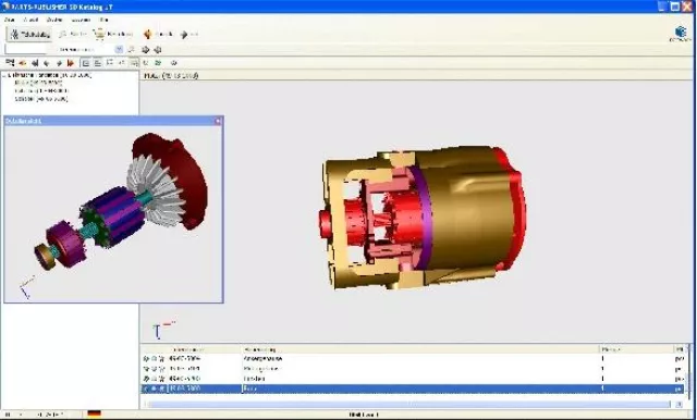 Bild: Erste Ersatzteilkatalogsoftware mit integriertem JT Viewer