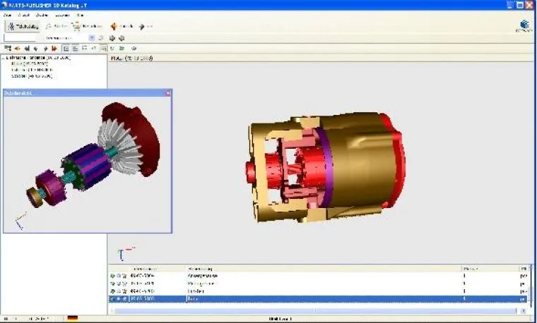 Bild: Erste Ersatzteilkatalogsoftware mit integriertem JT Viewer