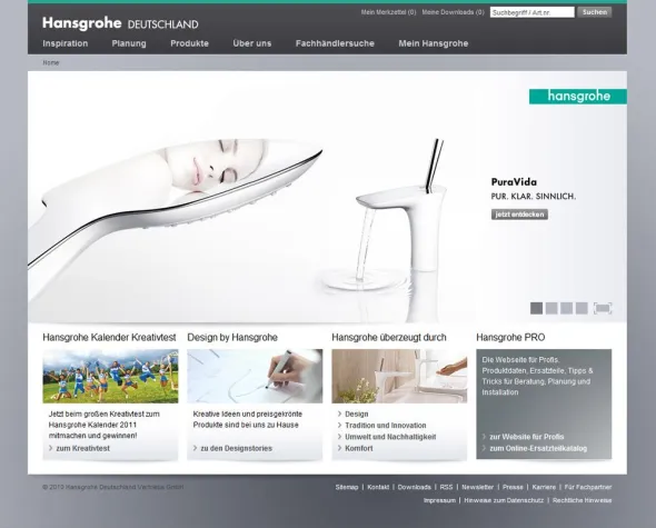 Website-Relaunch bei Hansgrohe Bild: Website-Relaunch bei Hansgrohe