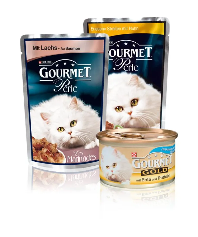 Das vielfältige Sortiment von GOURMET ist genau das Richtige für Katzen: jede Menge Abwechslung und immer wieder neue Geschmackserlebnisse - das lieben die Samtpfoten!