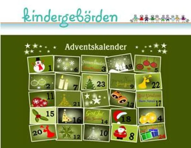 Bild: Kindergebärden- Adventskalender