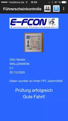 Bild: E-FCON El. Führerscheinkontrolle mit "BEST OF 2015" App