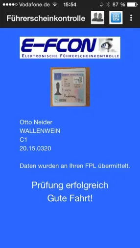Bild: E-FCON El. Führerscheinkontrolle mit "BEST OF 2015" App