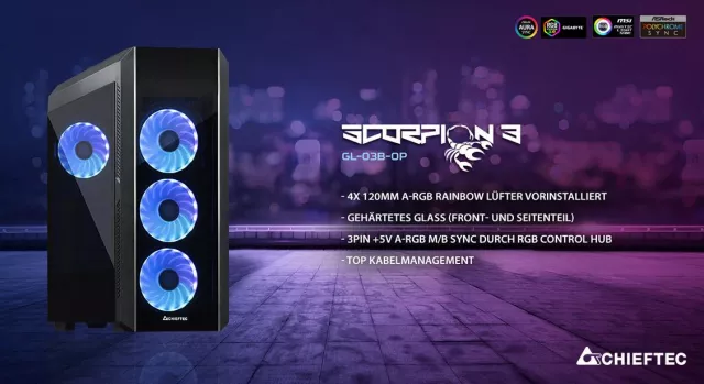 Bild: CHIEFTEC präsentiert zwei hochwertige ATX Gaming Modelle mit Stil und Funktionalität