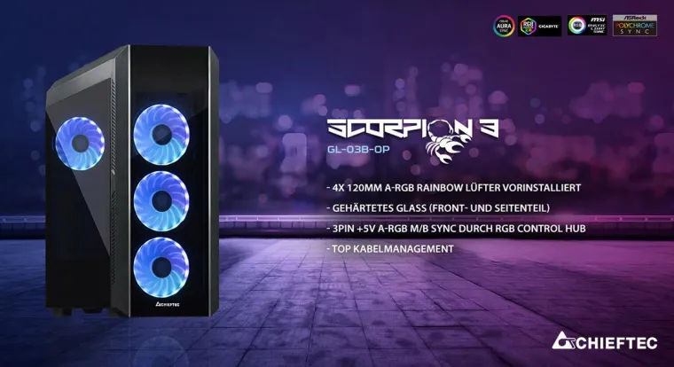 CHIEFTEC präsentiert zwei hochwertige ATX Gaming Modelle mit Stil und Funktionalität Bild: CHIEFTEC präsentiert zwei hochwertige ATX Gaming Modelle mit Stil und Funktionalität