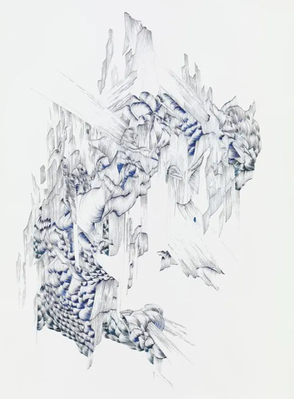 Bettina Krieg »P 142« 2014, Tusche auf Papier, 140 x 103 cm, Foto: Eric Tschernow, Bettina Krieg VG-
