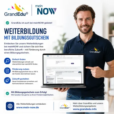 Bild: GrandEdu jetzt auf „mein NOW“: Berufliche Weiterbildung mit Bildungsgutschein einfacher finden