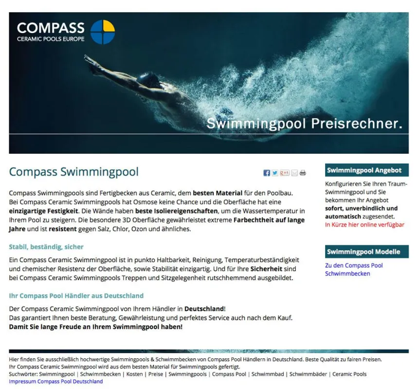 Compass Pool Preisrechner