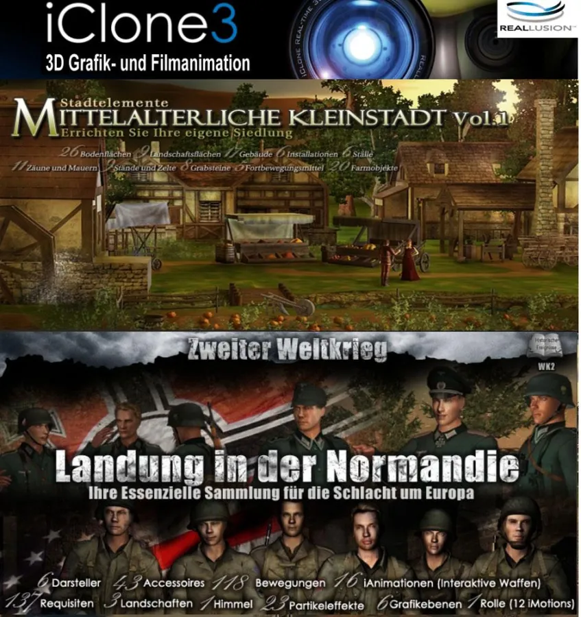 Reallusion iClone 3 Historische Zusatzelemente