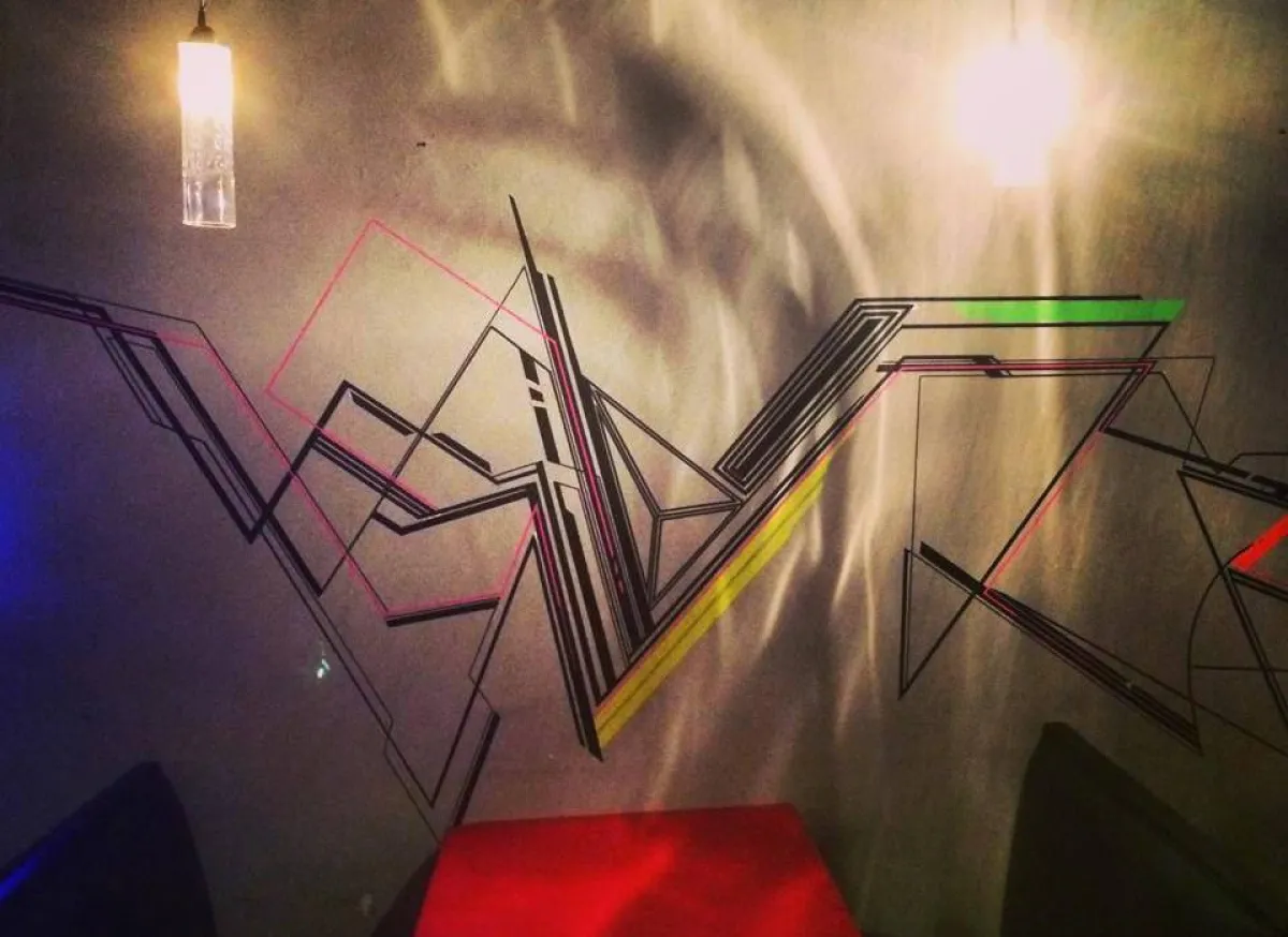 Tape Art Installation der Klebebande Berlin in der Arts Factory, Las Vegas