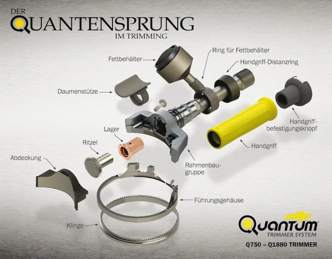 Einzelteile des neuen Quantum Trimmers