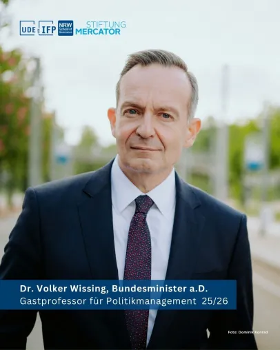 Dr. Volker Wissing übernimmt Gastprofessur für Politikmanagement der Stiftung Mercator Bild: Dr. Volker Wissing übernimmt Gastprofessur für Politikmanagement der Stiftung Mercator