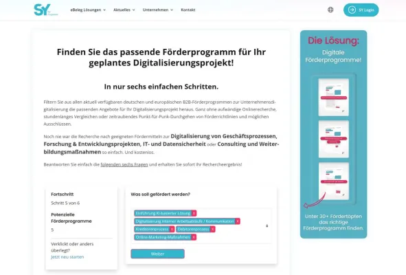 Bild: Online-Tool findet geeignete B2B-Fördermittel für Digitalisierungsprojekte