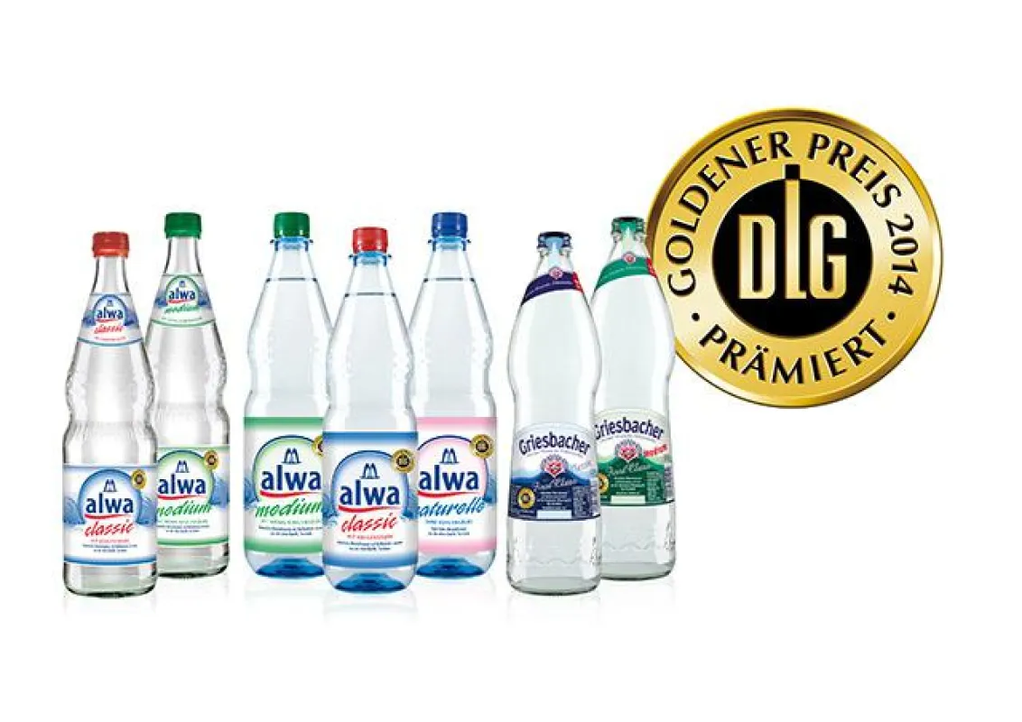 alwa und Griesbacher Mineralwasser erhielten DLG-Goldmedaillen  (Bild: www.winkels.de)