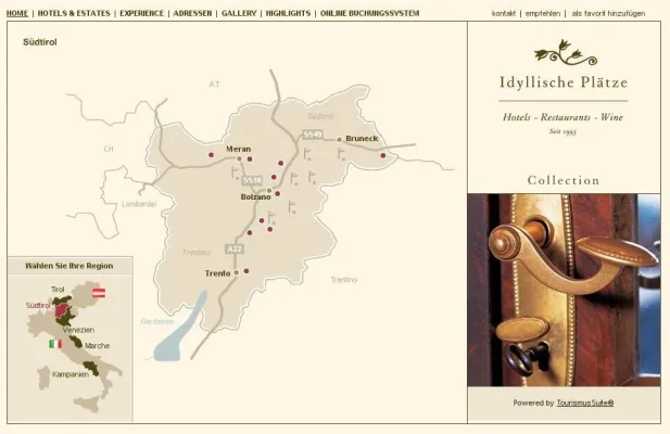 Bild: Internetauftritt der IdyllicPlaces Hotel-Kooperation mit neuen Funktionen und neuer IBE der TourismusSuite®