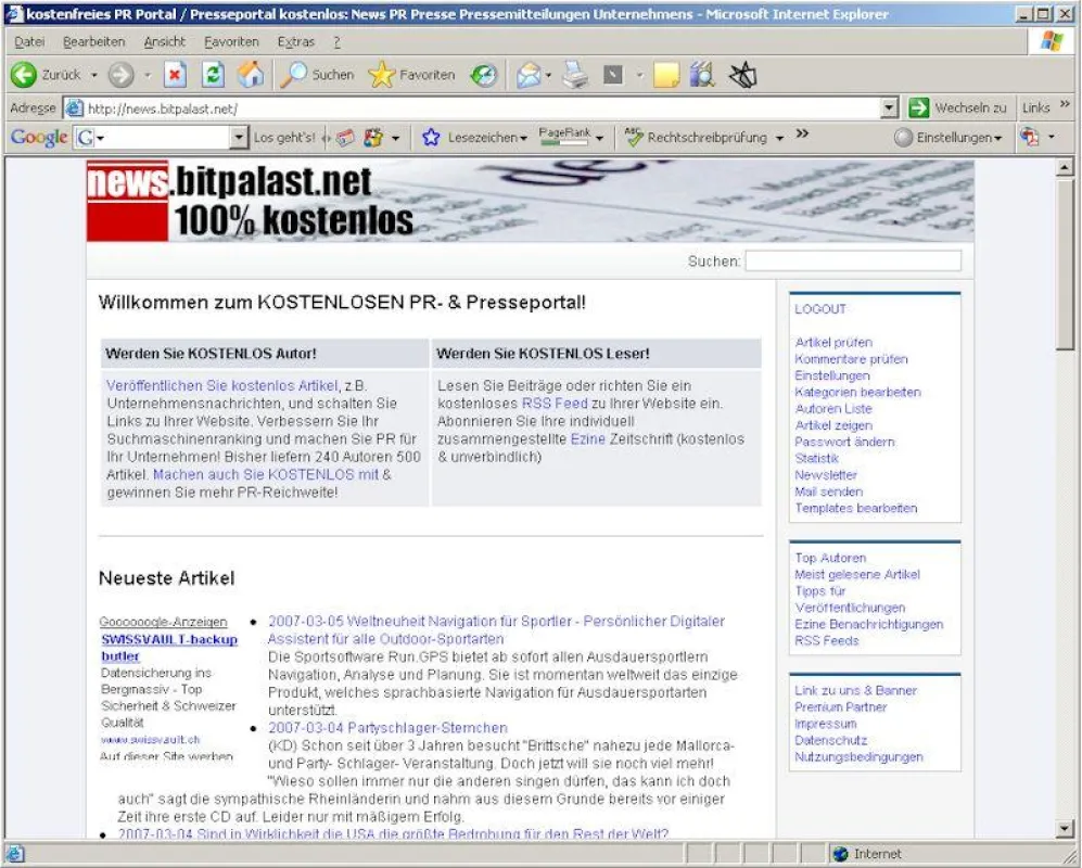 news.bitpalast.net veröffentlicht 500. Meldung