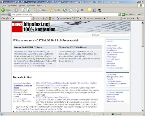 Bild: Mehr als 500 Artikel auf news.bitpalast.net