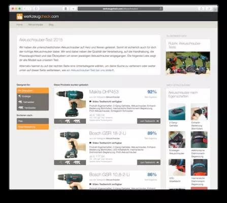 Werkzeugcheck.com veröffentlicht Akkuschrauber-Testserie mit Videoberichten Bild: Werkzeugcheck.com veröffentlicht Akkuschrauber-Testserie mit Videoberichten