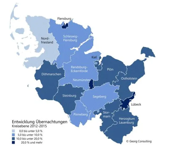 Bild: Tourismus in Schleswig-Holstein - Neumünster mit dem höchten prozentualem Zuwachs bei den Übernachtungen