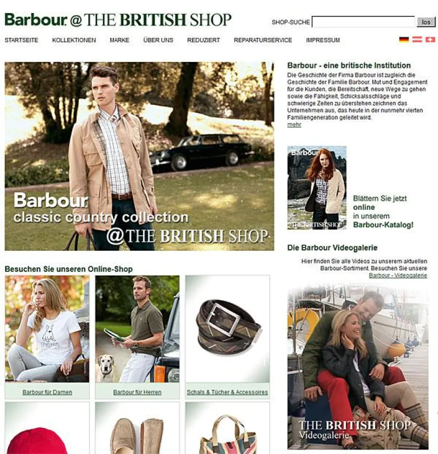 Alles auf einem Blick: Die Barbour Infoseite von THE BRITISH SHOP