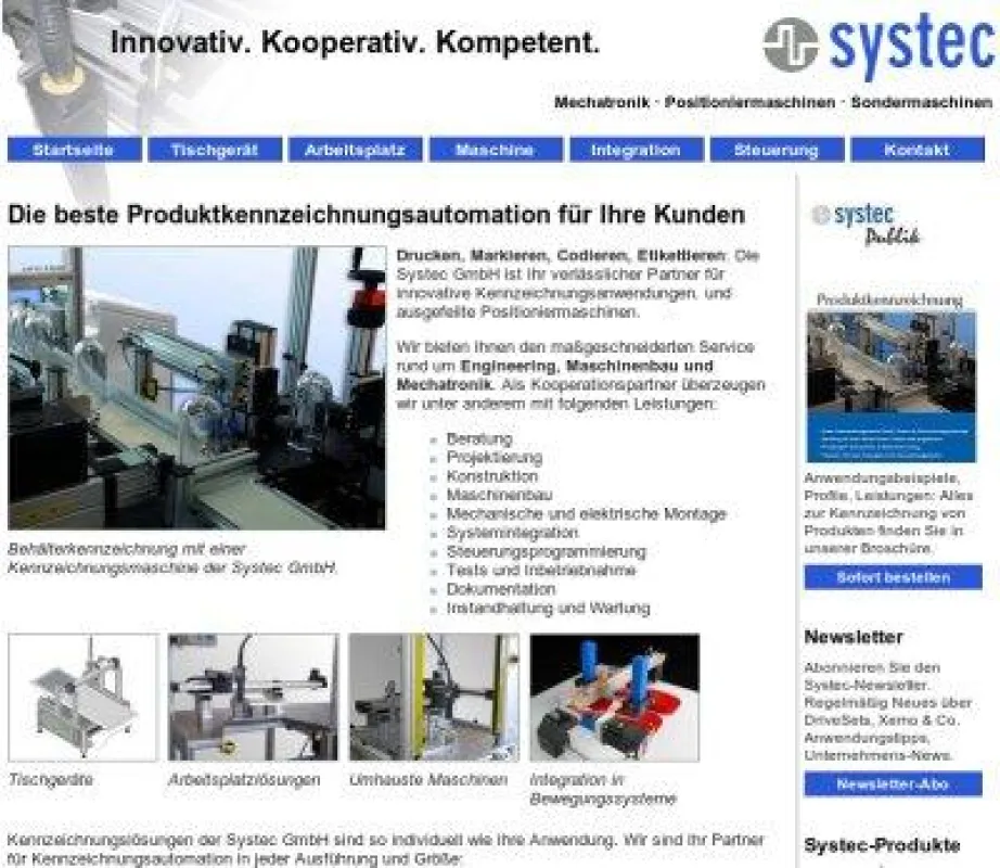 Aufgeräumt und mit allen wichtigen Informationen präsentiert sich dei Startseite von www.kennzeichnungspartner.de