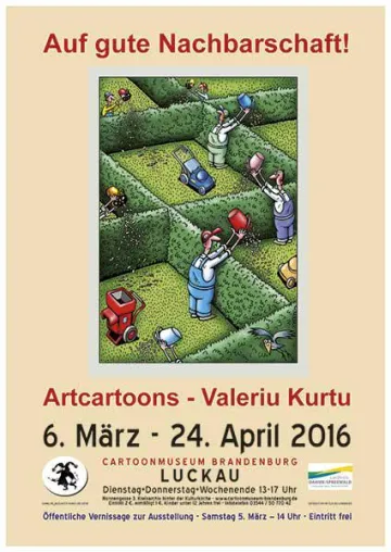 „Auf gute Nachbarschaft!“ - Cartoonmuseum in Luckau zeigt Artcartoons von Valeriu Kurtu Bild: „Auf gute Nachbarschaft!“ - Cartoonmuseum in Luckau zeigt Artcartoons von Valeriu Kurtu